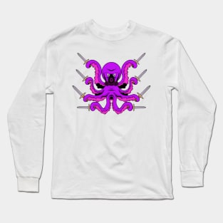 Purple Sword Octopus Long Sleeve T-Shirt